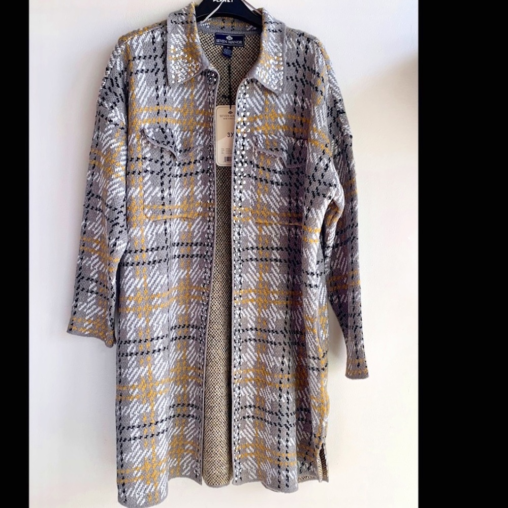 Seven Manor Cozy Jeweled Coat Cardigan SIZE 3X